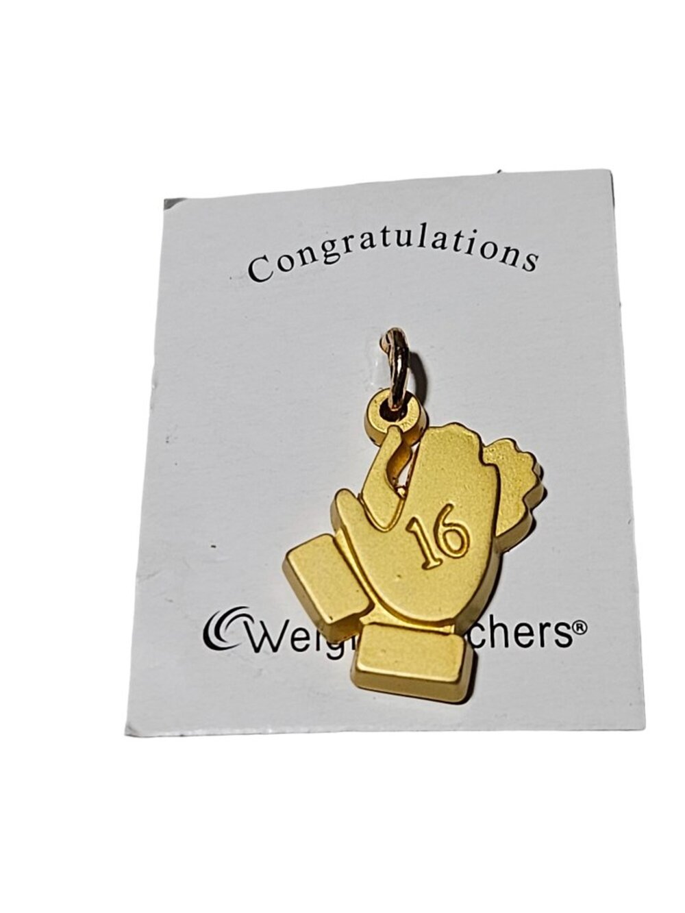 Weight Watchers Charm Clapping Hands Congratulations for 16 lb Loss Milestone